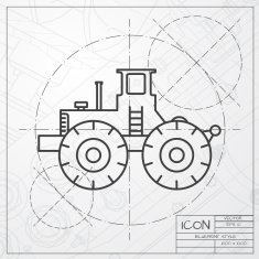 Vector color flat heavy machine icon