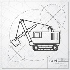 Vector color flat heavy machine icon N3