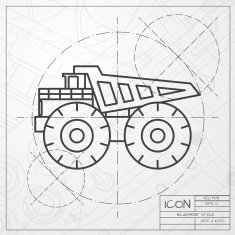 Vector color flat heavy machine icon N4