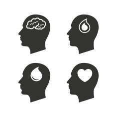 Head with brain icon Male human symbols N9