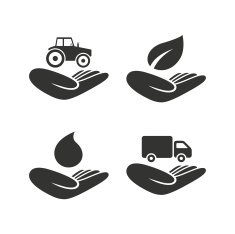 Helping hands icons Protection and insurance