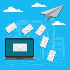 communication email marketing concept in flat design vector