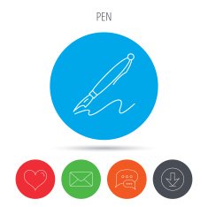 Pen icon Writing tool sign