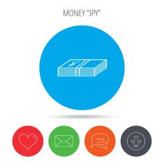 Cash icon Yen money sign