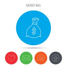 Sack with dollars icon Money bag sign