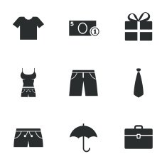 Clothing accessories icons Shopping signs N2