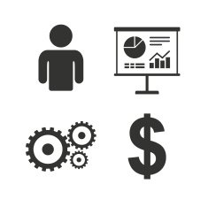 Business signs Human and presentation board N3