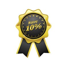 save 10 percent golden Vector Icon Design