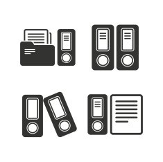 Accounting icons Document storage in folders N5