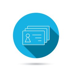 Contact cards icon Identification badges sign N4
