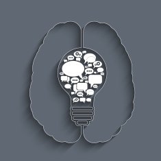 bulb with bubble speech