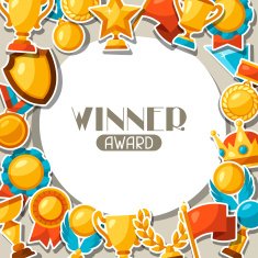Sport or business award sticker icons background N6