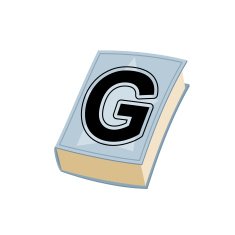 Letter G cover of retro books Concept template elements