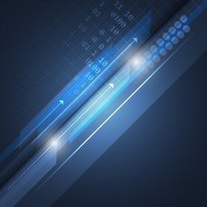 Abstract technological vector background with arrow and number scheme