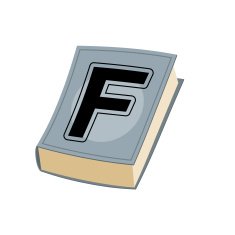 Letter F cover of retro books Concept template elements