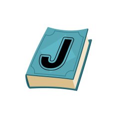 Letter J cover of retro books Concept template elements