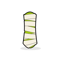 Letter I Mummy Typography icon in bandages Horrible Egyptian