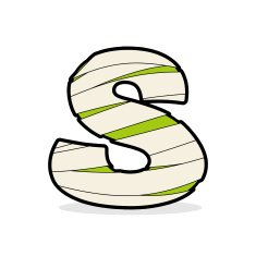 Letter S Egyptian zombies Mummy ABC icon coiled medical bandage