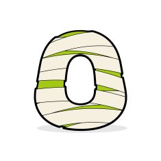 Letter O Egyptian zombies Mummy ABC icon coiled medical bandage