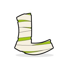 Letter L Egyptian zombies Mummy ABC icon coiled medical bandage