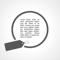 gray price tag and circle