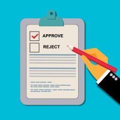Evaluation approve check flat design for web