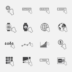 hand pointer icons set vector