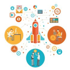 Start up for business concept design clean vector