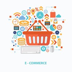 E-commerce concept design clean vector