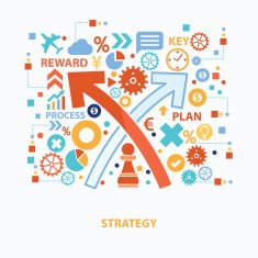 Strategy concept design clean vector