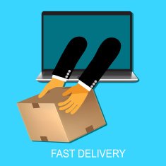 Delivery concept in flat style for web vector illustration