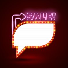 Retro neon sale glowing banner