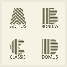 Letters A B C D Templates for logos emblems monographs