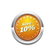 save 10 percent Yellow Vector Icon Button