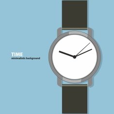 Minimalistic background with a wristwatch flat design