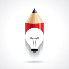 Bulb light idea and pencil concept of ideas inspiration innovation