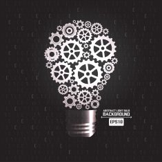 Light bulb with gears electronic