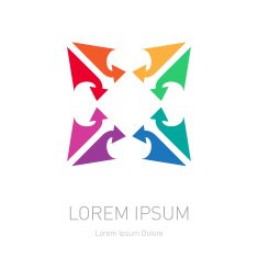 Vector abstract colorful logo with arrows Logotype or icon