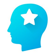 Male head icon with a star