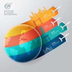 World of travel and vacation infographics concept
