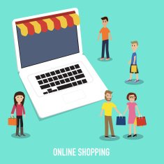 People in the online shopping illustrator EPS10