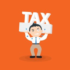 Businessman carry heavy tax