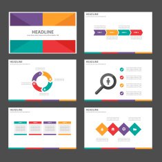 Colorful multipurpose infographic presentation template flat design set