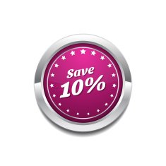 save 10 percent Pink Vector Button Icon