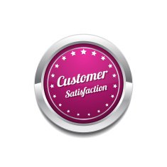 Customer Satisfaction Pink Vector Button Icon