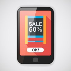 shopping sale sign flag flat icon with long shadow eps10 N2