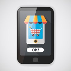 shopping store flat icon with long shadow eps10 N7