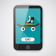 Skateboard flat icon with long shadow