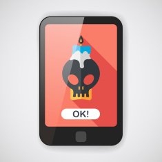 skull candle flat icon with long shadow eps10 N2