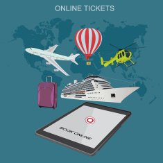 online tickets booking flat vector illustration